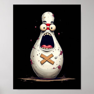 Poster Boulangeries Drôle Peur Pin De Bowling Graphique P