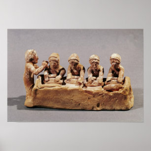 Poster Boulangers malaxant la pâte chez Thebes