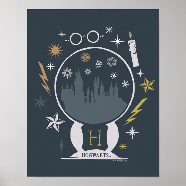 Poster Boule à neige graphique HOGWARTS™ (Devant)