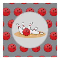 Boule de bowling frappant les quilles avec motif d