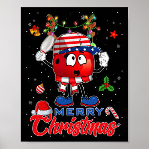 Poster Boule de bowling Rennes Drapeau Américain Sapin de
