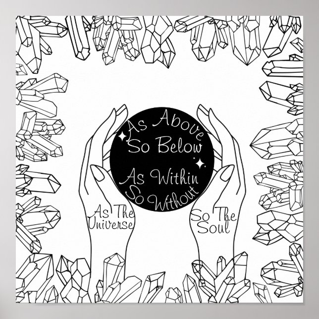 Poster Boule De Cristal Comme Ci-Dessus Si Ci-Dessous (Devant)