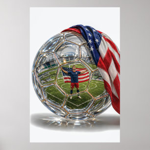 Poster Boule de cristal d'art de la gloire du football am