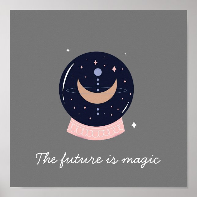 Poster Boule de cristal mystique psychique (Devant)