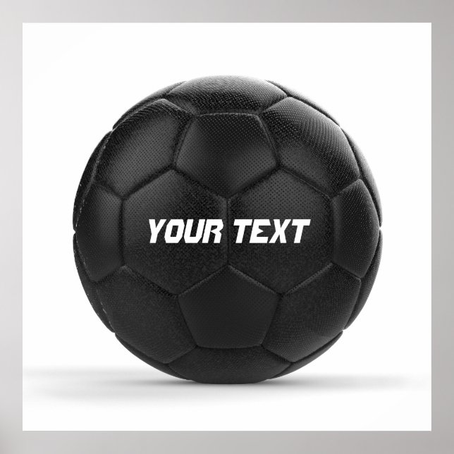 Poster Boule de football noir moderne personnalisée (Devant)