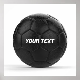 Poster Boule de football noir moderne personnalisée