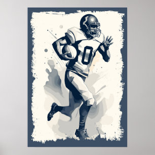 Poster Boule de football Player Portrait Abstrait Vector 