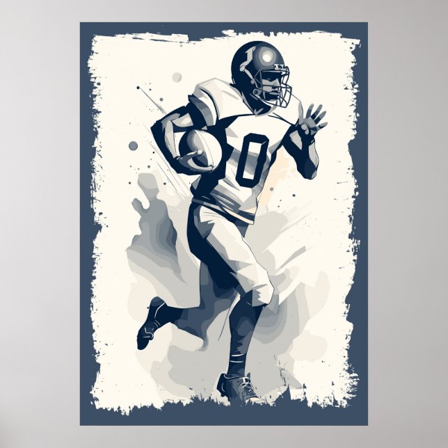 Poster Boule de football Player Portrait Abstrait Vector  (Devant)