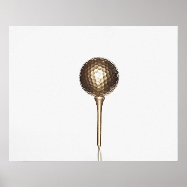 Poster Boule de golf Gold et tee (Devant)