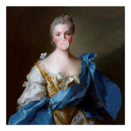 Poster Boule de gomme Diva avec Papillon Bleu