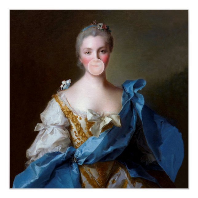 Poster Boule de gomme Diva avec Papillon Bleu (Devant)