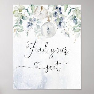 Poster Boule de Noël d'hiver trouvez votre place