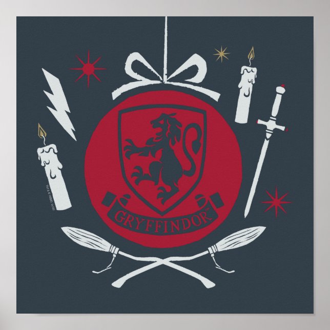 Poster Boule de Noël Graphique GRYFFINDOR™ (Devant)