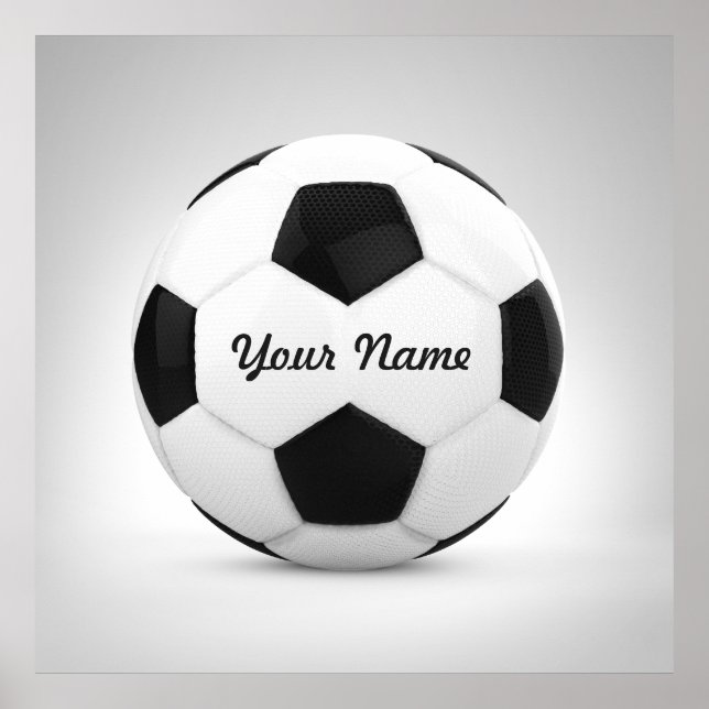 Poster Boule de soccer Nom personnalisé Sport (Devant)