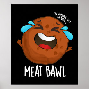Poster Boule de viande amusant tournoi de boule de viande