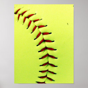 Poster Boule jaune du base-ball