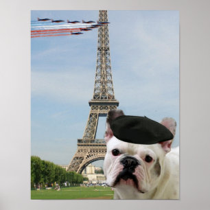 Poster Bouledogue français à Paris