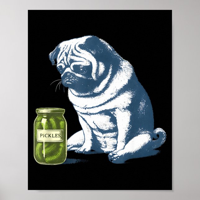 Poster Bouledogue français avec pot de cornichons mème dr (Devant)
