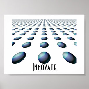 Poster Boules à motifs bleus en recul - Innover