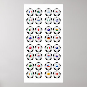 Poster Boules avec des drapeaux - coupe du monde 2010