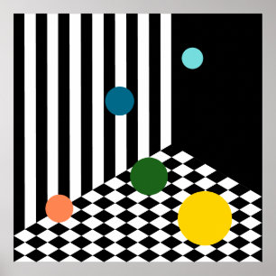 Poster Boules Boutonnantes De Couleur Amusante Dans La Sa