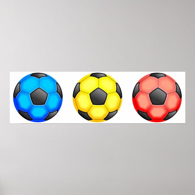 Poster Boules de football colorées (Devant)