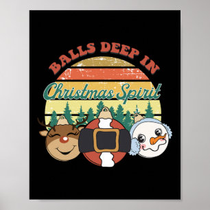 Poster Boules Profondes Dans L'Esprit De Noël Vintage Noë
