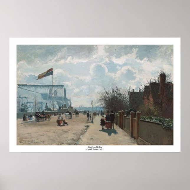 Poster Boulevarde Montmartre à la nuit ~ Camille Pissarro (Devant)