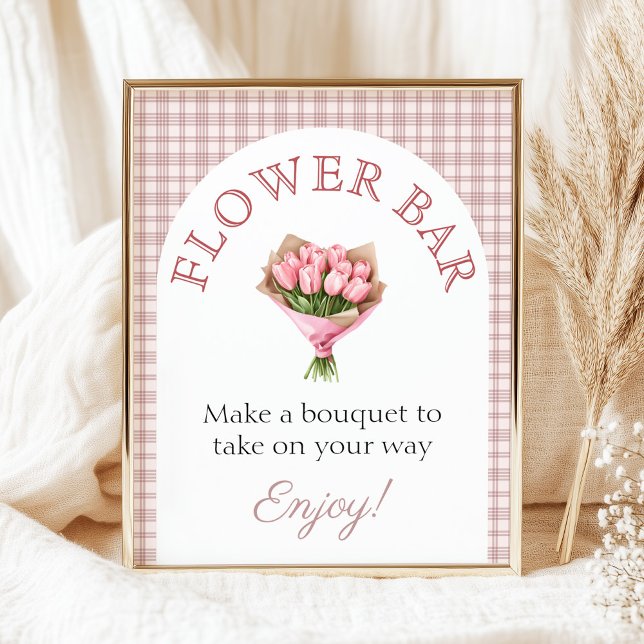 Poster Bouquet bar Pink Fresh off market Bridal Shower (Créateur téléchargé)