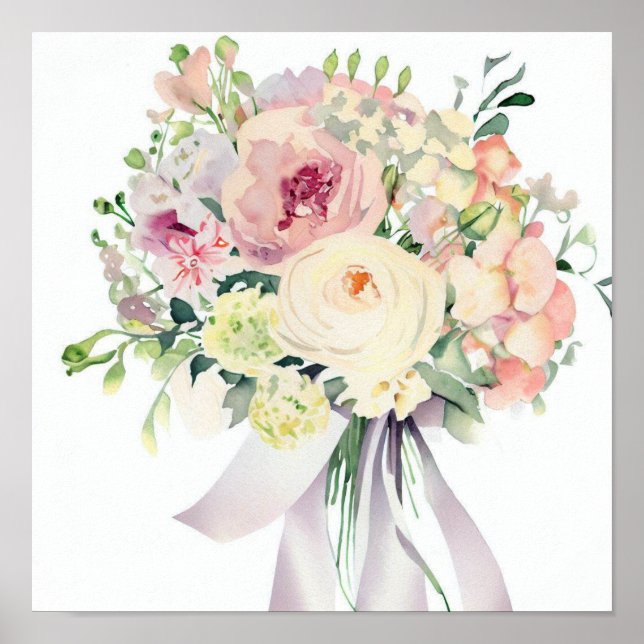 Poster Bouquet D'Attendants, Pastels Douces (B) (Devant)