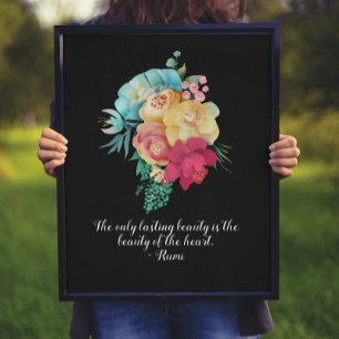 Poster Bouquet de beauté durable Citation Rumi