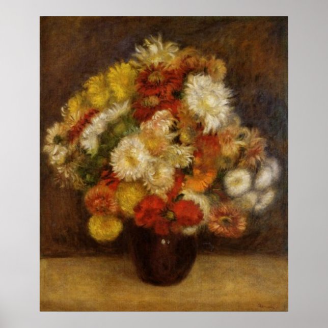 Poster Bouquet de Chrysanthemums (Devant)