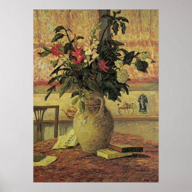 Poster Bouquet de fleurs à la fenêtre par Maxine Maufra (Devant)