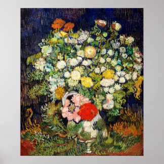 Poster Bouquet de fleurs dans un vase de Vincent Van Gogh
