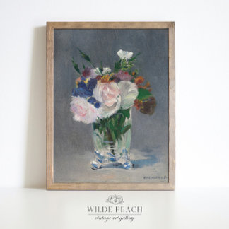 Poster Bouquet de fleurs dans un vase peinture vintage