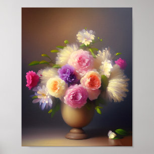 Poster Bouquet de fleurs pastel doux