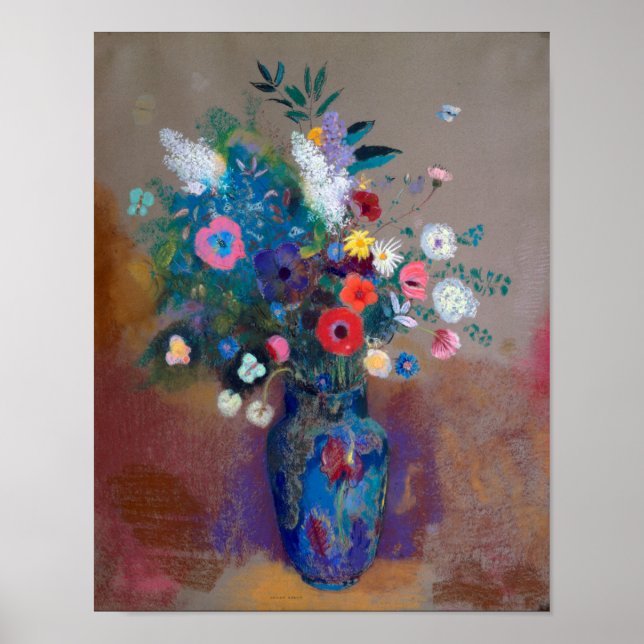 Poster Bouquet de fleurs, Redon (Devant)