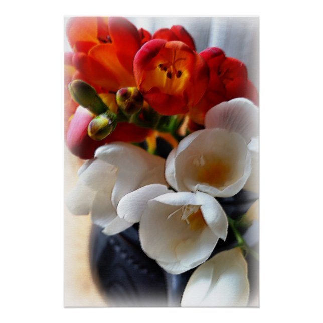 Poster bouquet de freesias (Devant)