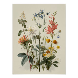 Poster Bouquet de prairie fleurie