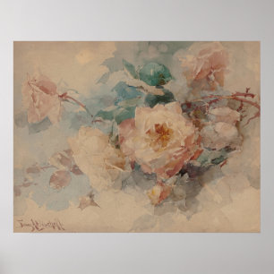 Poster Bouquet de Rose - Franz Bischoff