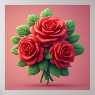 Poster Bouquet de roses