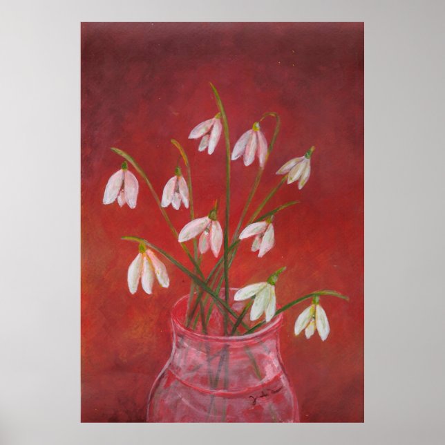 Poster Bouquet de snowdrops (Devant)