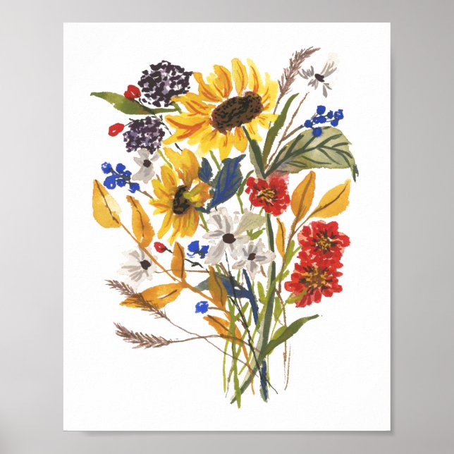 Poster Bouquet de tournesol (Devant)