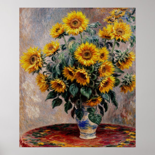 Poster Bouquet de tournesols (Devant)