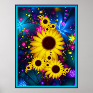 Poster Bouquet de tournesols