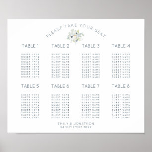 Poster Bouquet floral 8 Tableaux 80 Carrés