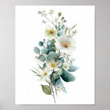 Bouquet floral blanc d'eucalyptus
