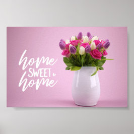 Poster Bouquet Floral Maison Sweet Home