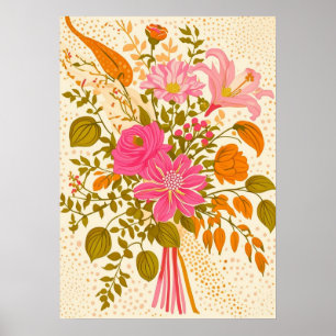 Poster Bouquet floral rétro Imprimer