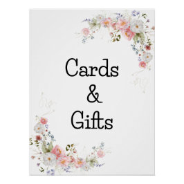 Poster Bouquet floral sauvage Babyshower